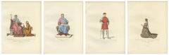 Set of Four Antique Prints by Bonnard, 1860 Set of Four Antique Prints by Bonnard, 1860