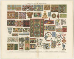 Set of Four Antique Prints of various Ornaments by Meyer 'circa 1897'