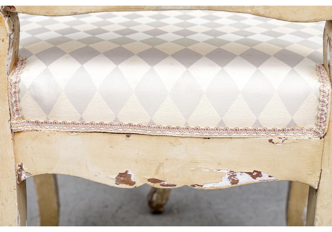 Set Of Four Antique Provencial French Hand Painted Chairs For Sale 4