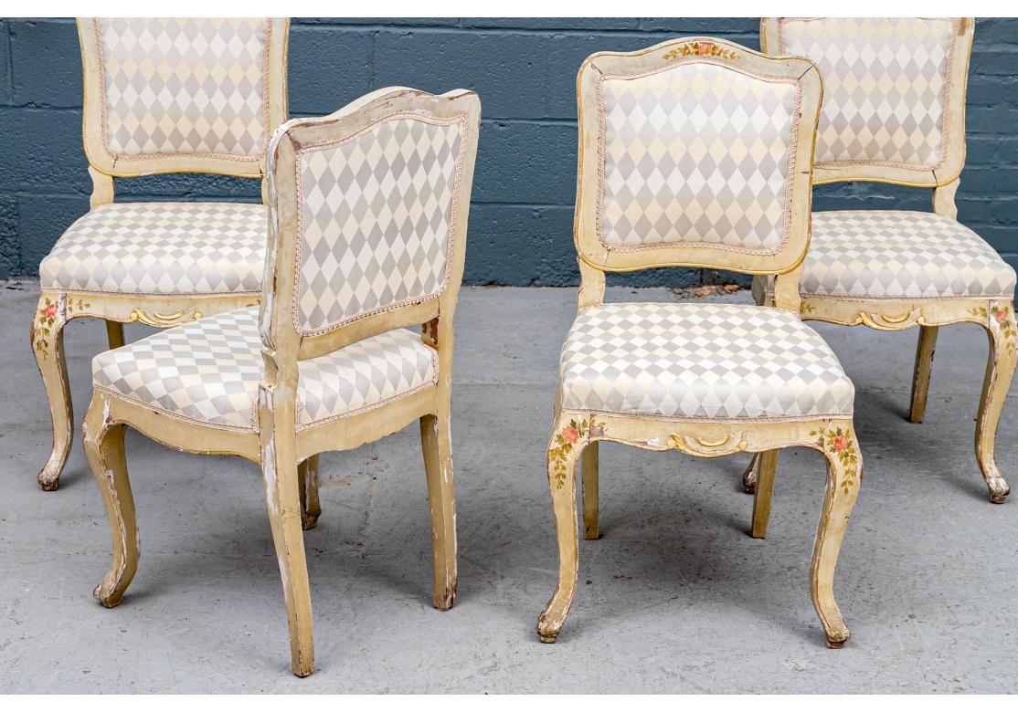 Set Of Four Antique Provencial French Hand Painted Chairs For Sale 10