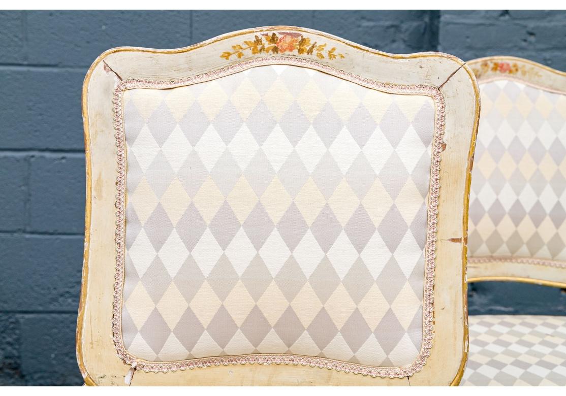 Set Of Four Antique Provencial French Hand Painted Chairs For Sale 13