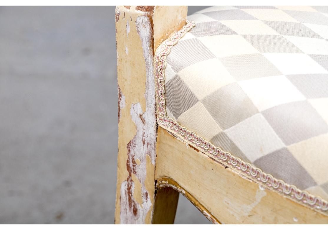 Set Of Four Antique Provencial French Hand Painted Chairs In Distressed Condition For Sale In Bridgeport, CT