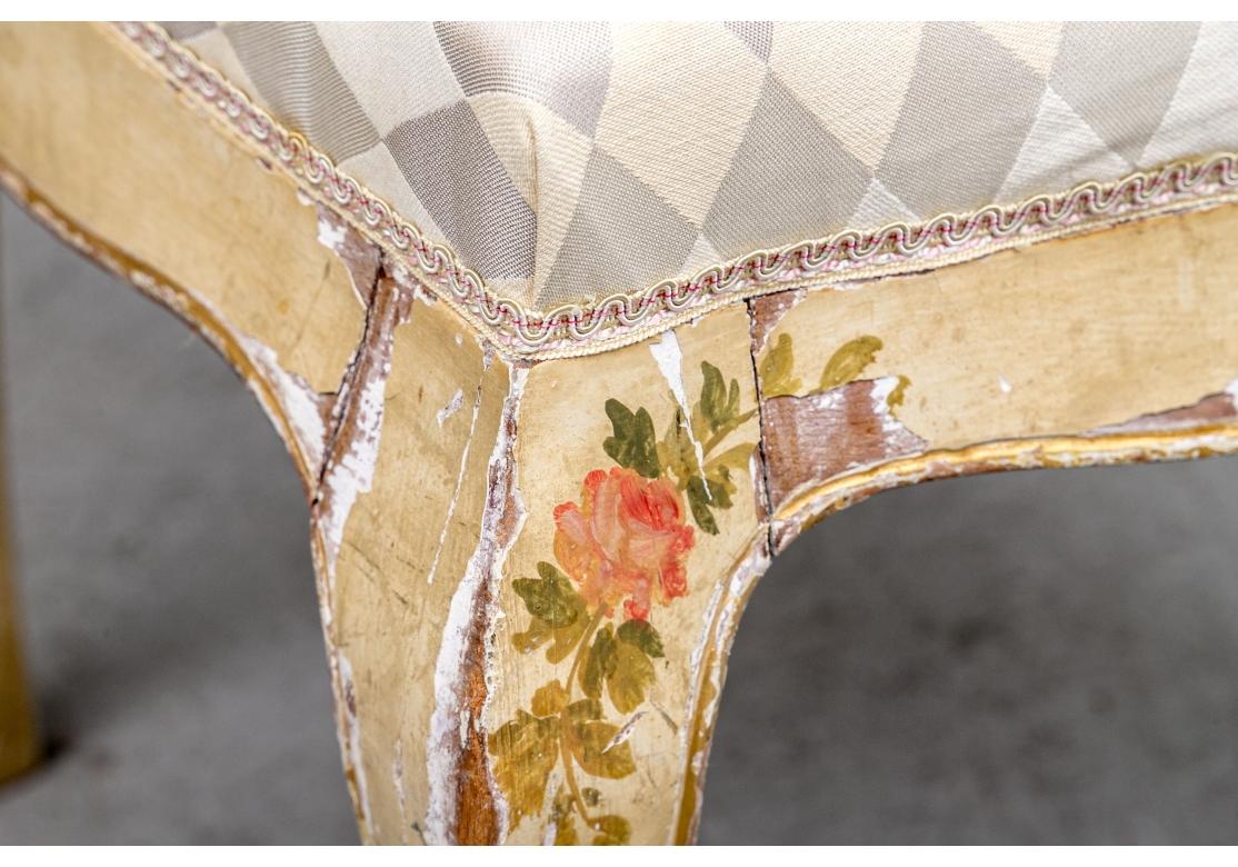 Set Of Four Antique Provencial French Hand Painted Chairs For Sale 2