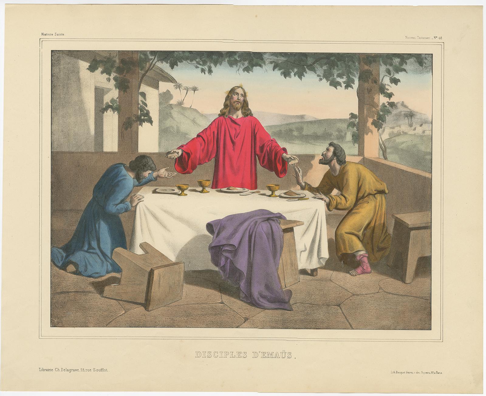 Satz von vier antiken religiösen Drucken, um 1840 (19. Jahrhundert) im Angebot