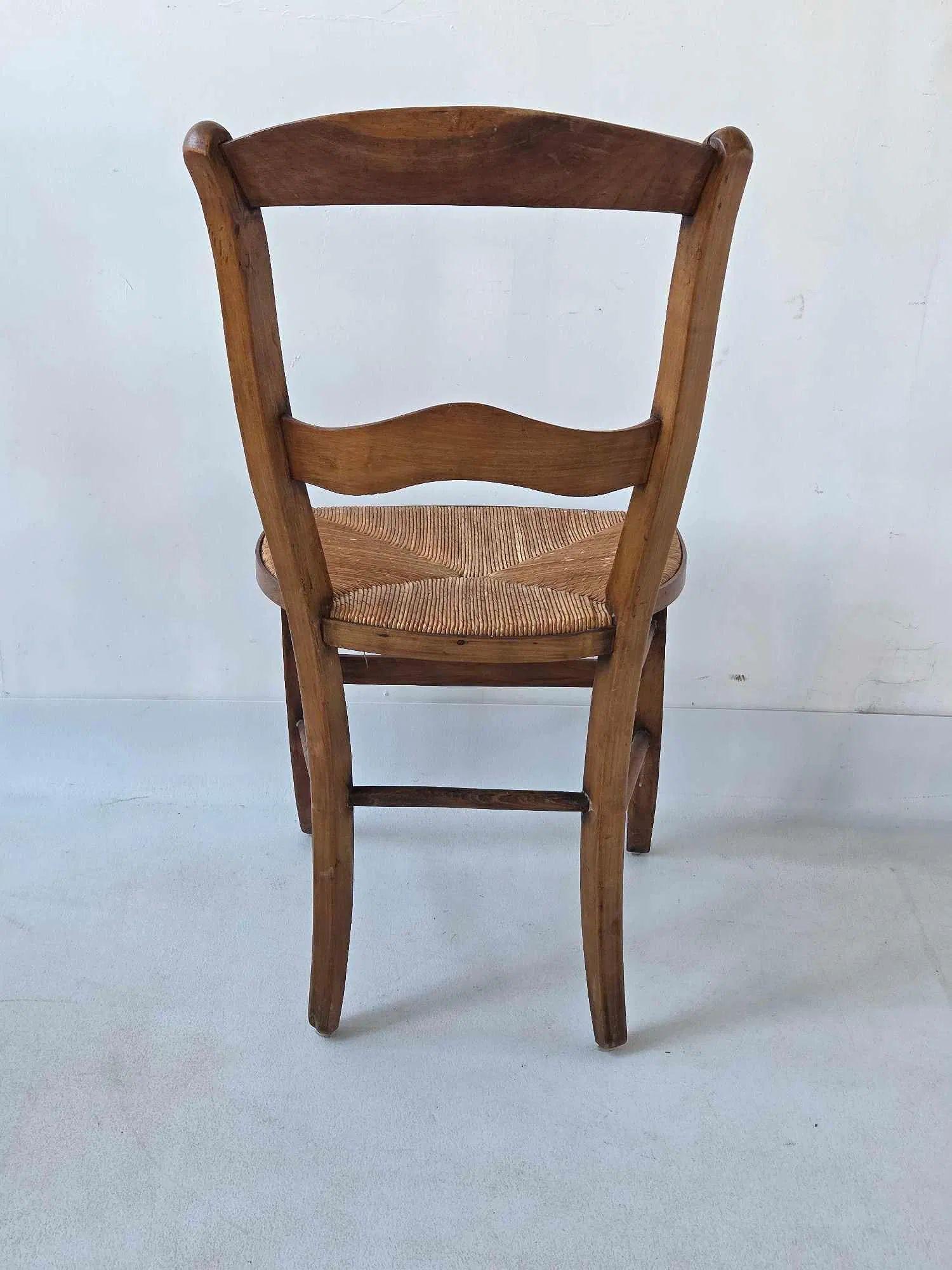 Satz von vier antiken Binsenstühlen mit Leiterlehne, 19. Jahrhundert im Angebot 2