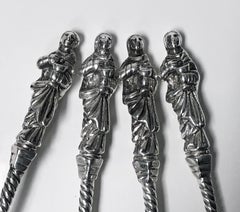Set of Four Antique Silver Apostle Spoons Edward Hutton London, 1888