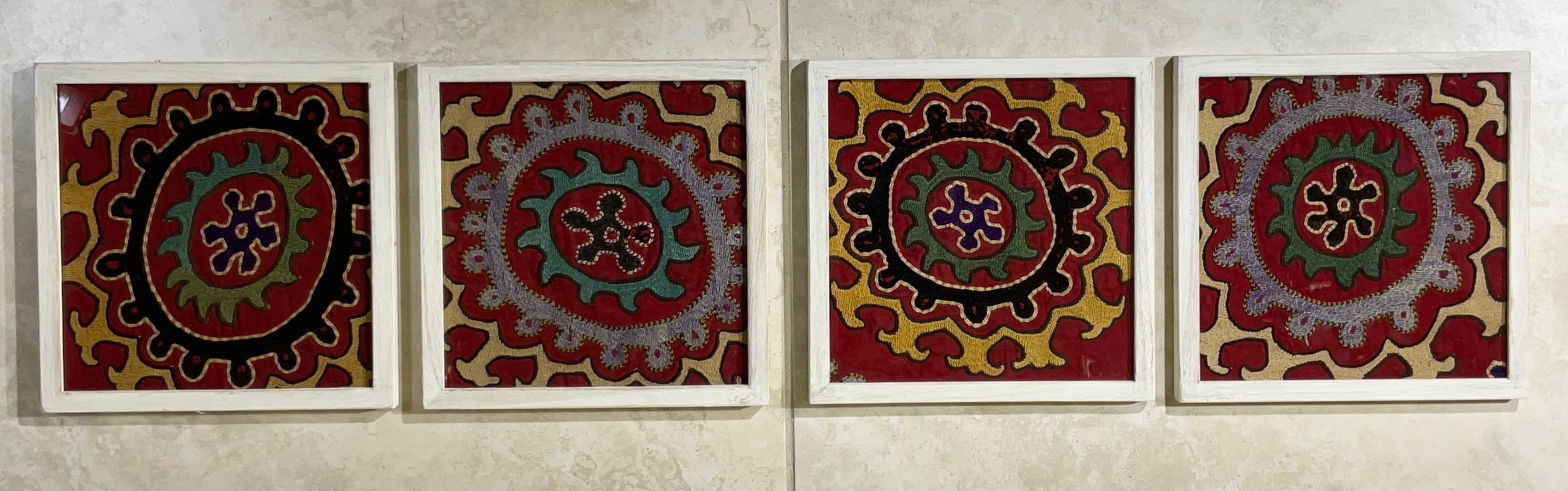 Set of Four Antique Suzani Wall Hanging For Sale 6