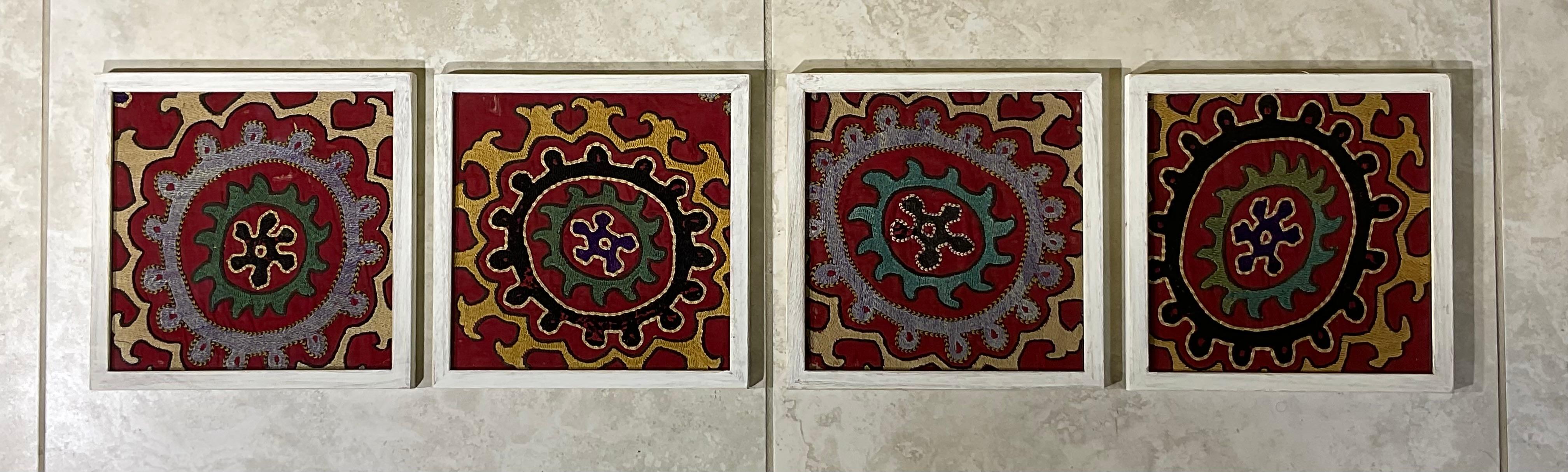 Set of Four Antique Suzani Wall Hanging For Sale 7