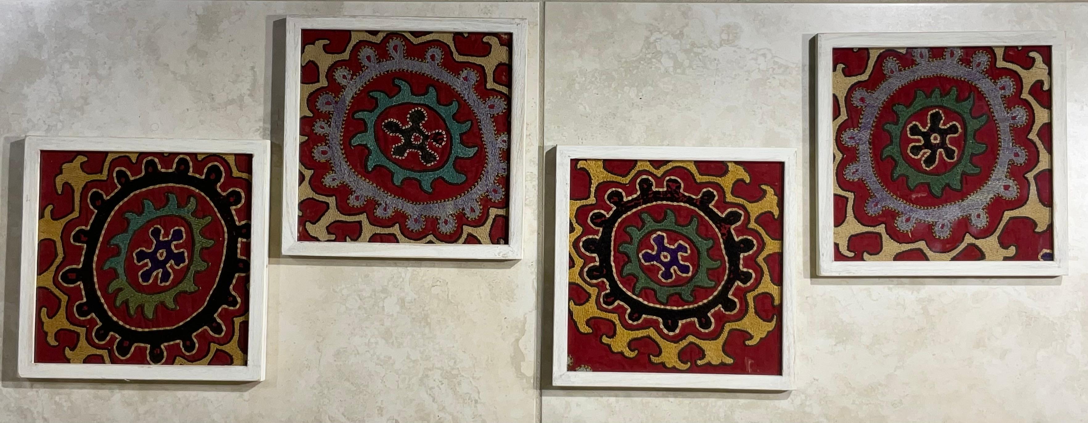 Set of Four Antique Suzani Wall Hanging For Sale 9