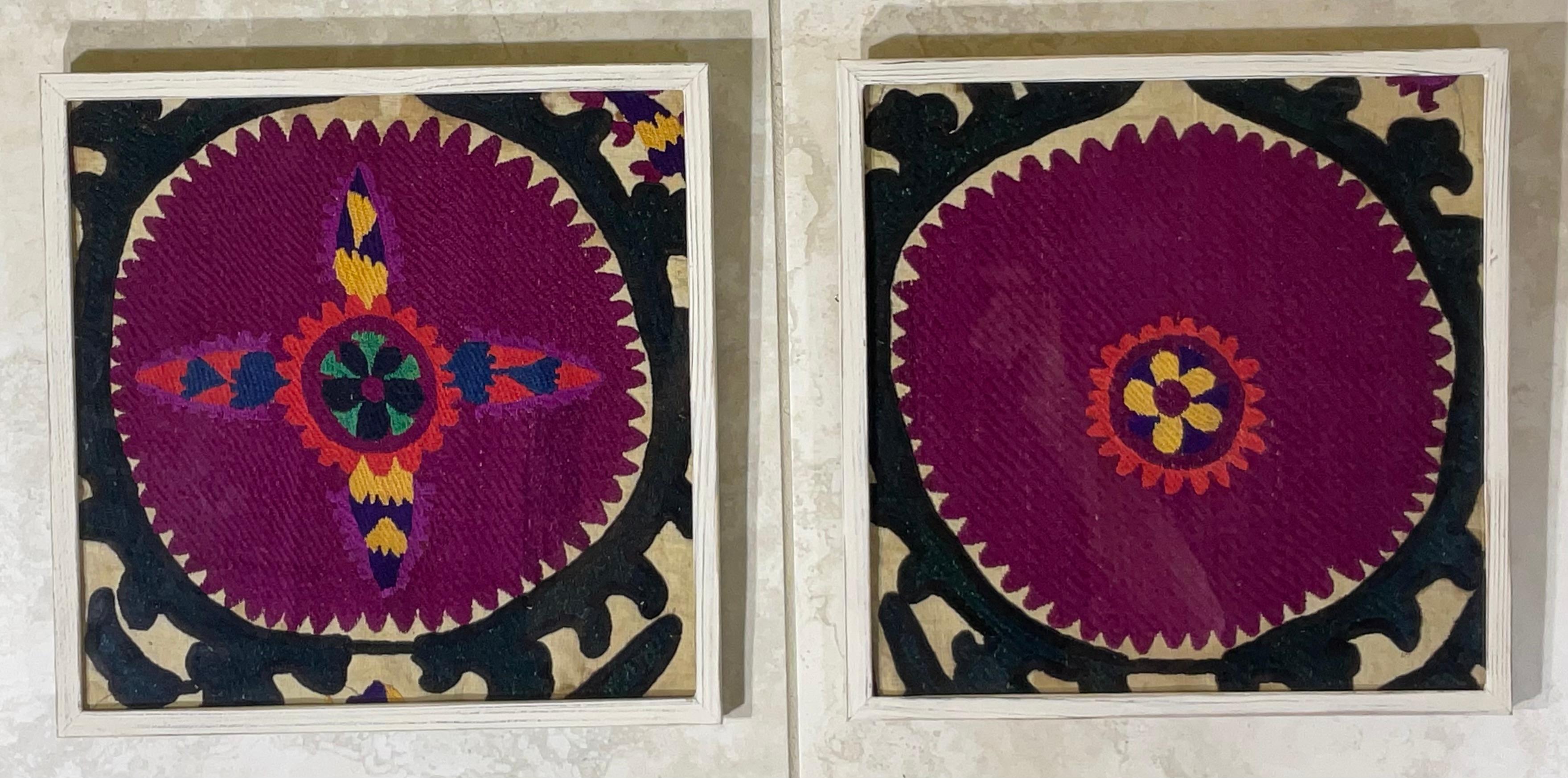 Early 20th Century Pair of Antique Suzani Wall Hanging For Sale