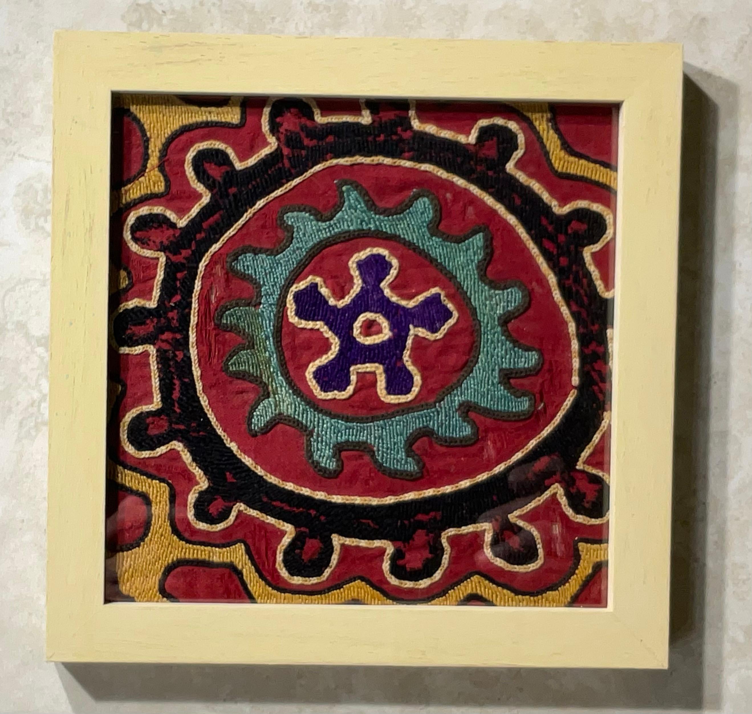 Wool Set of Four Antique Suzani Wall Hanging For Sale