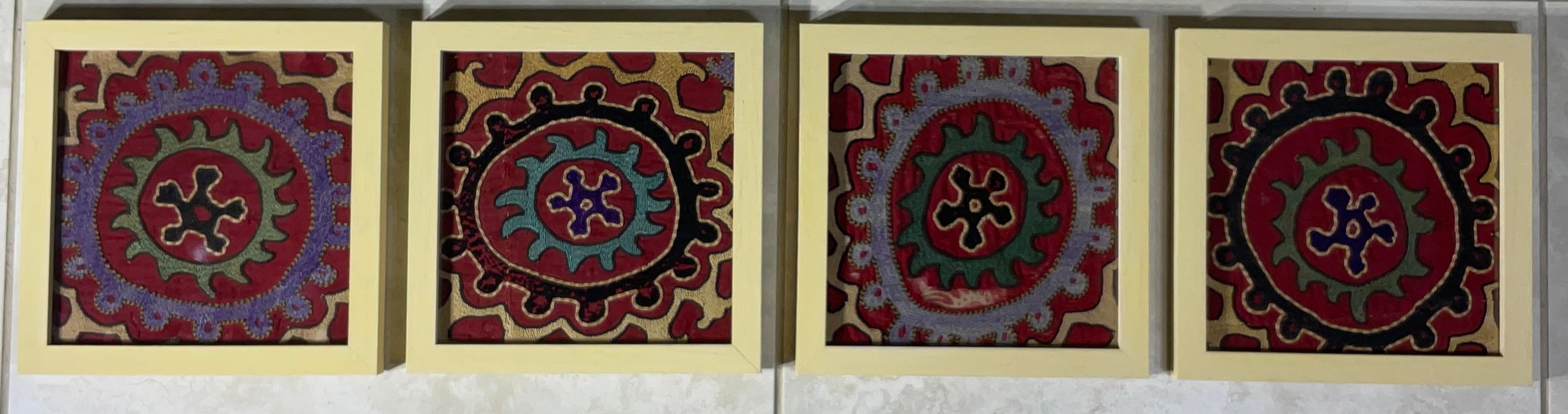 Set of Four Antique Suzani Wall Hanging For Sale 1