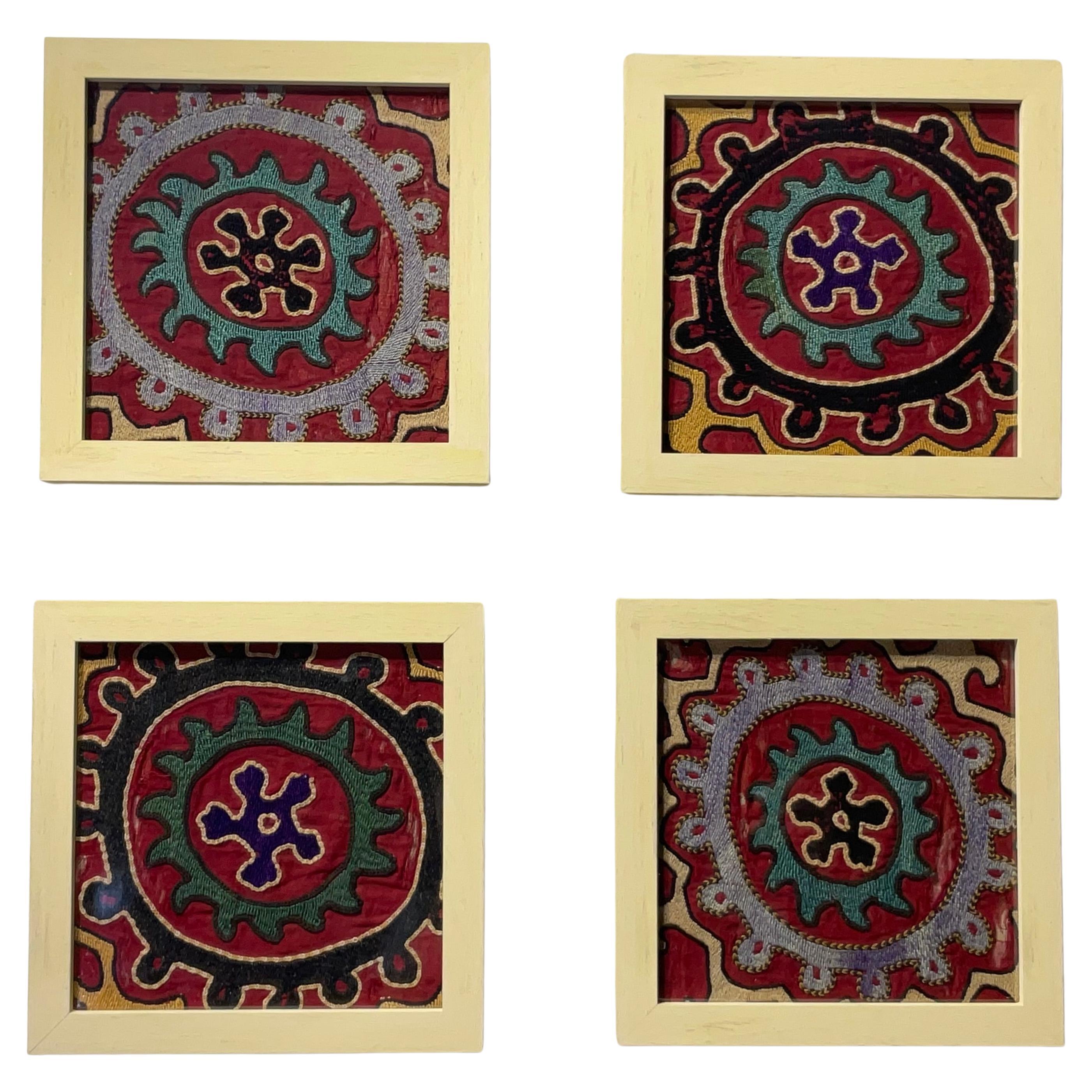 Set of Four Antique Suzani Wall Hanging