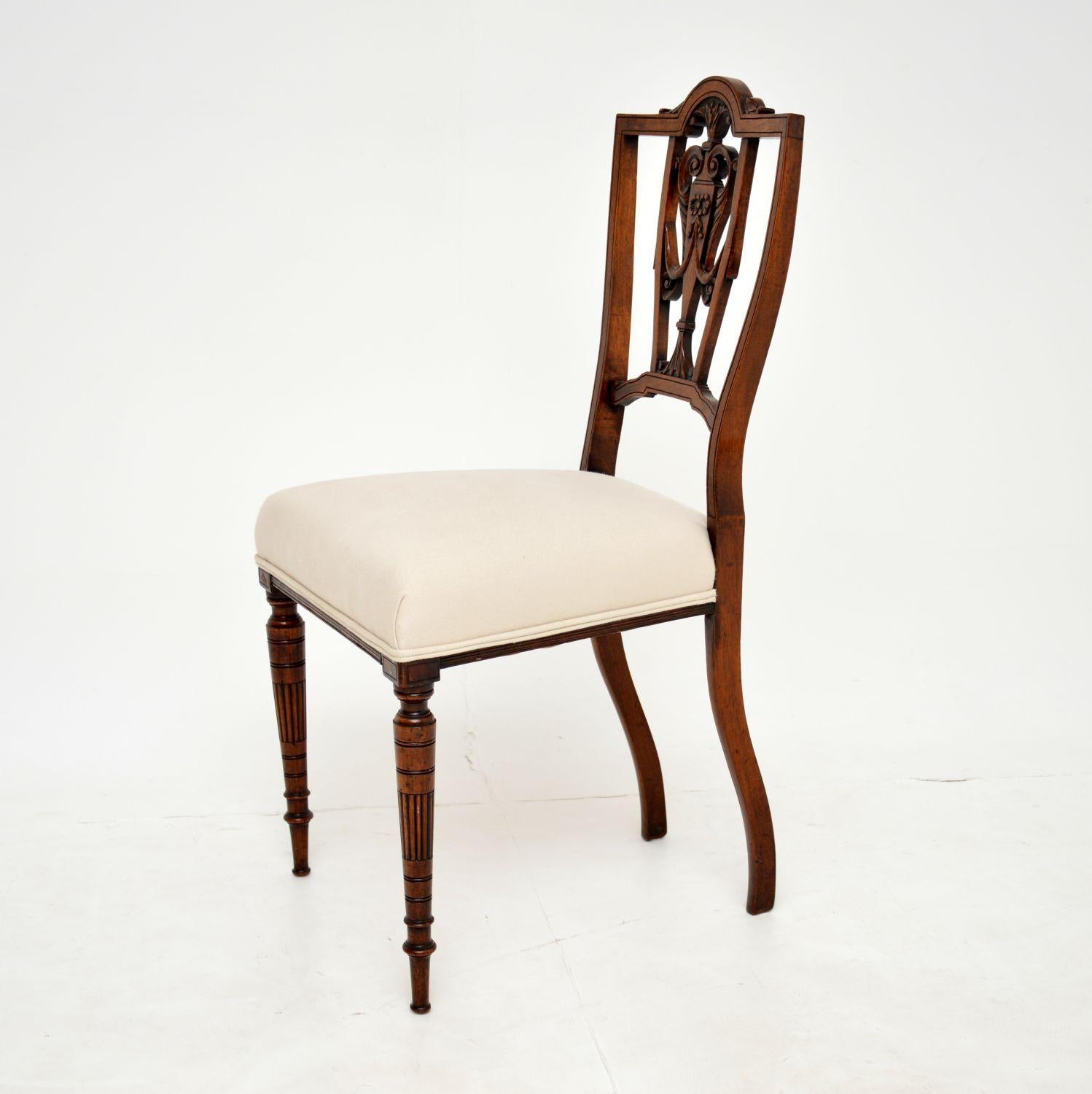 Late 19th Century Set of Four Antique Victorian Dining Chairs