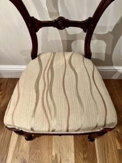 Set of four antique Victorian quality carved walnut dining chairs