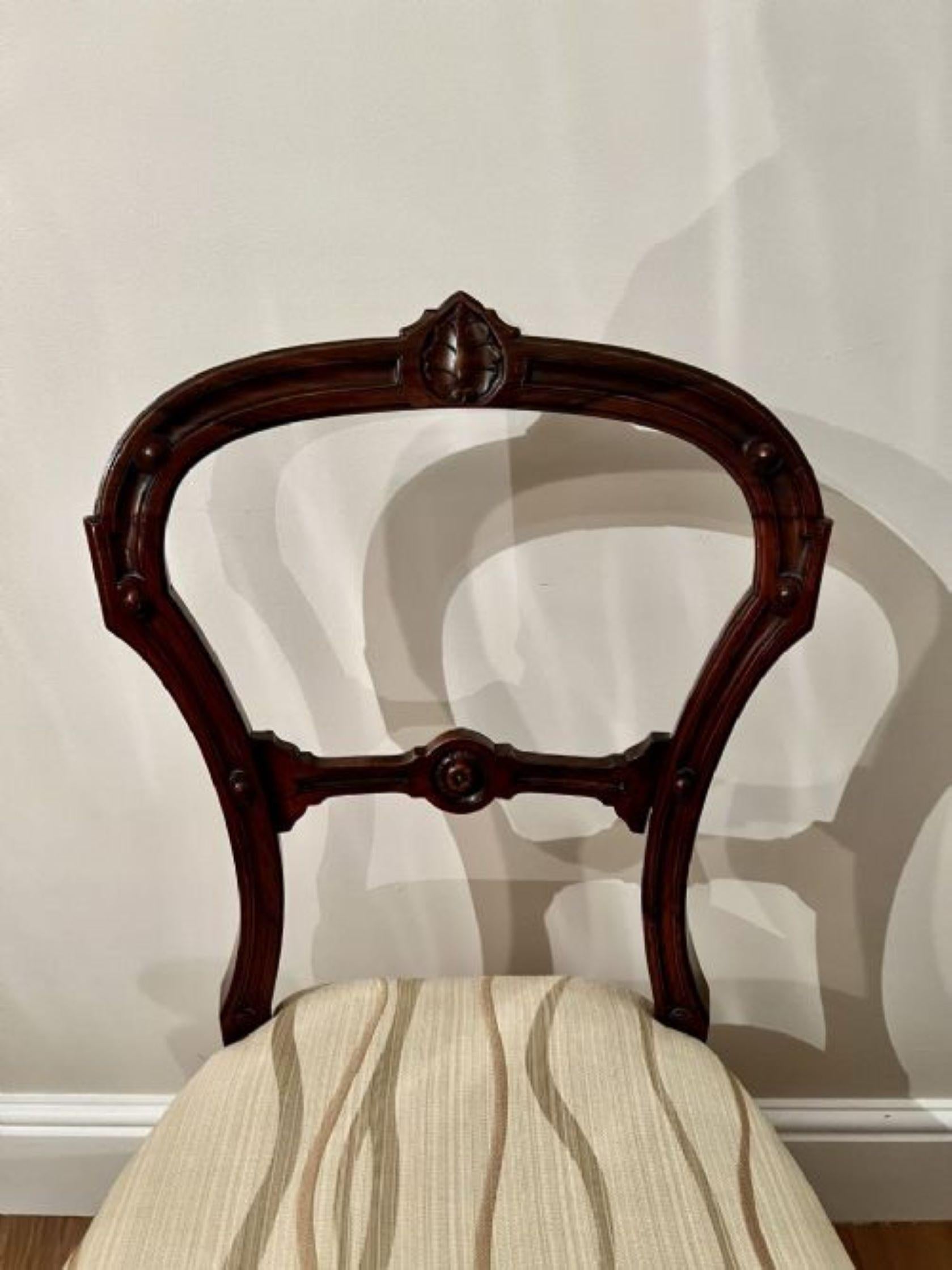 19th Century Set of four antique Victorian quality carved walnut dining chairs  For Sale