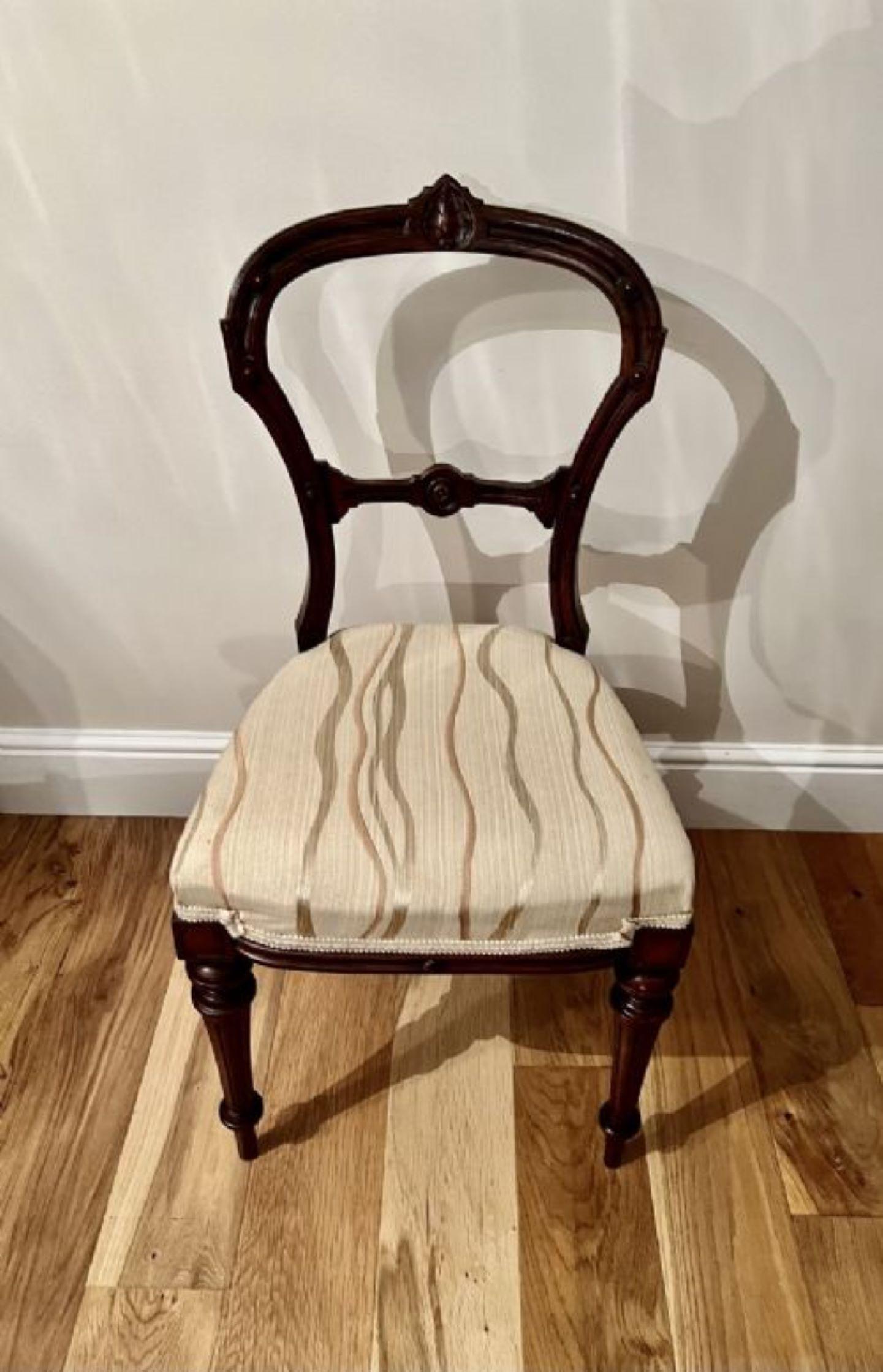 Set of four antique Victorian quality carved walnut dining chairs  For Sale 2
