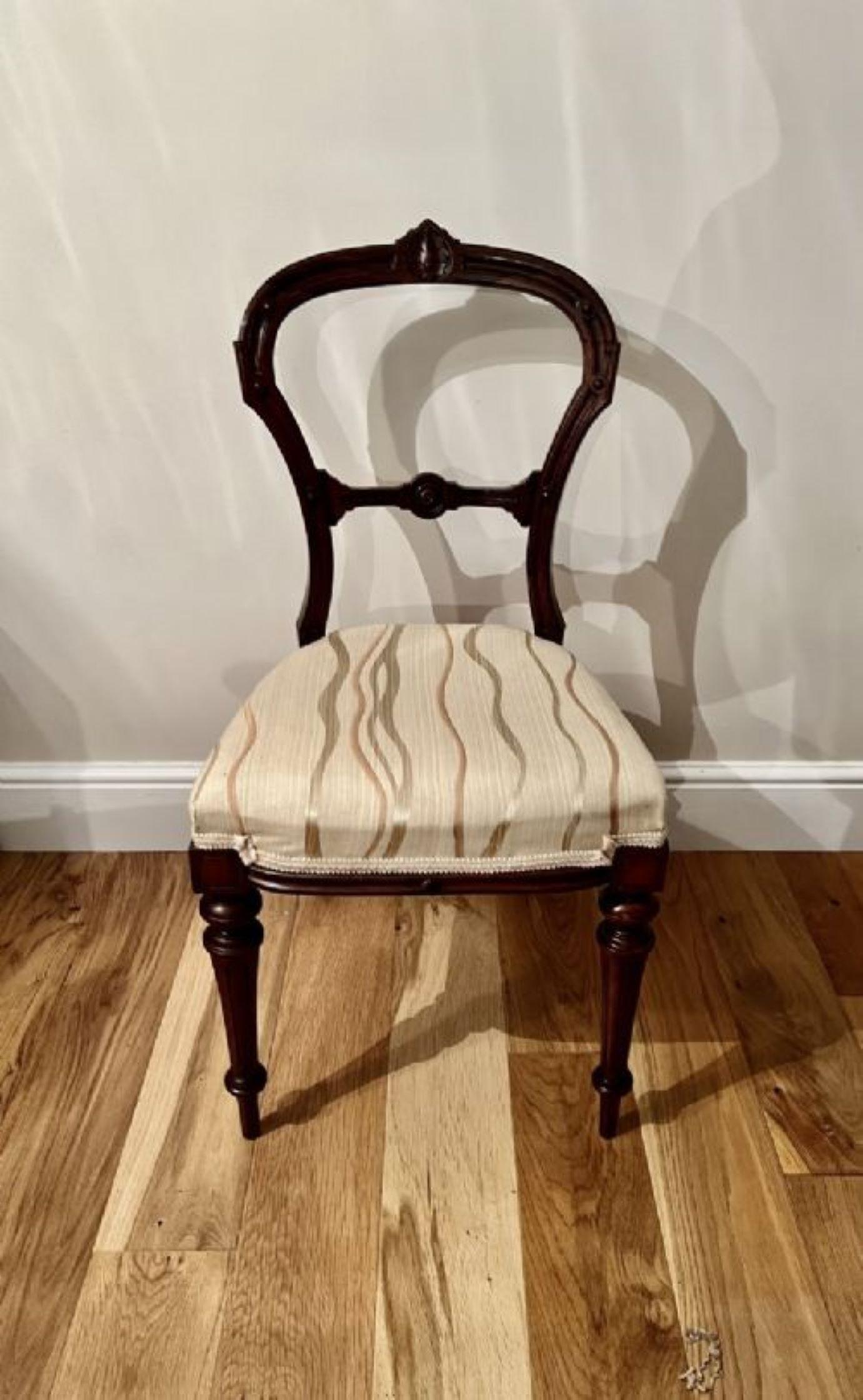 Set of four antique Victorian quality carved walnut dining chairs  For Sale 3