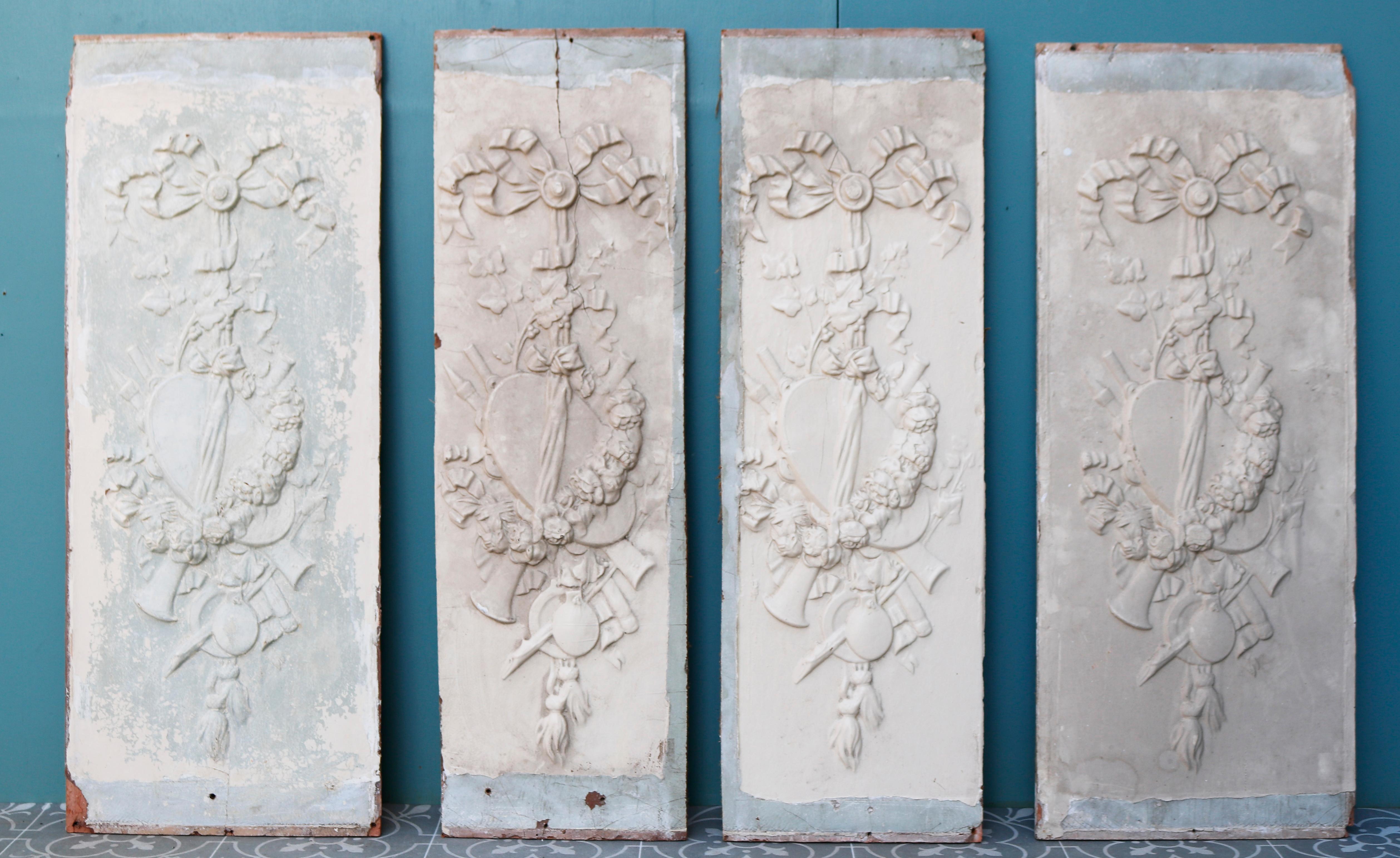 19th Century Set of Four Antique Wall Panels