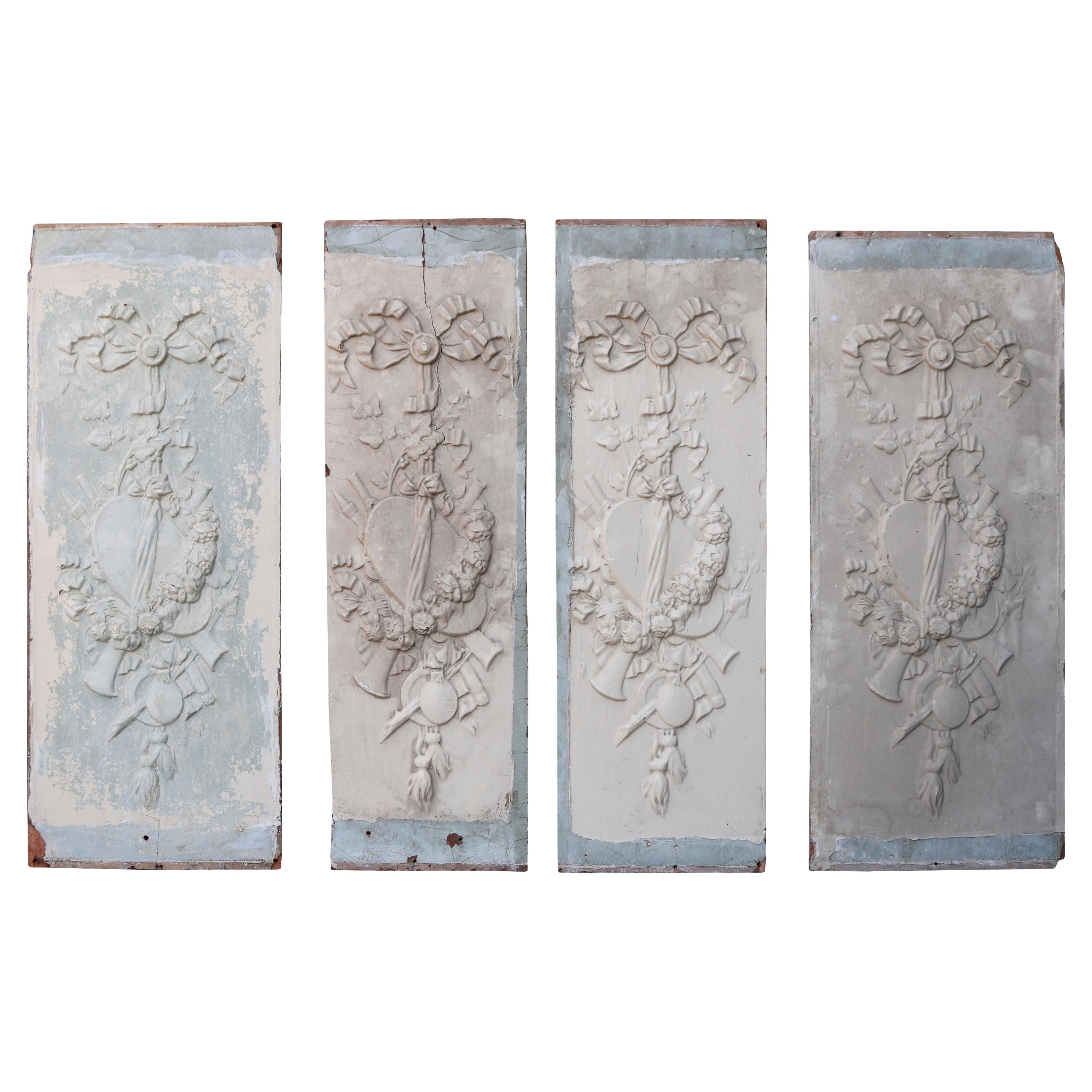 Set of Four Antique Wall Panels