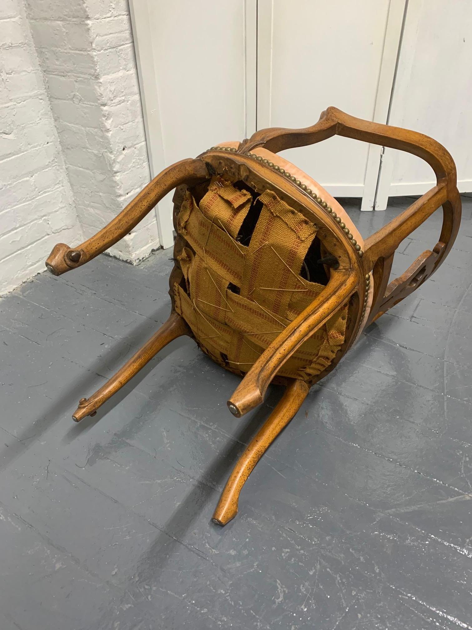 French Set of Four Antique Walnut Dining Chairs For Sale