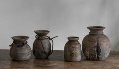 Ensemble de quatre pots hollandais anciens en bois