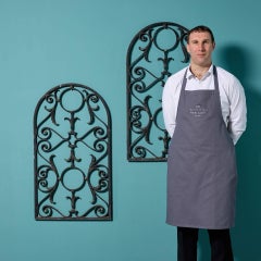 Pair of Antique Arched Wrought Iron Panels
