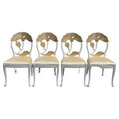 Set of Four Antiqued Gold Leaf Chairs 