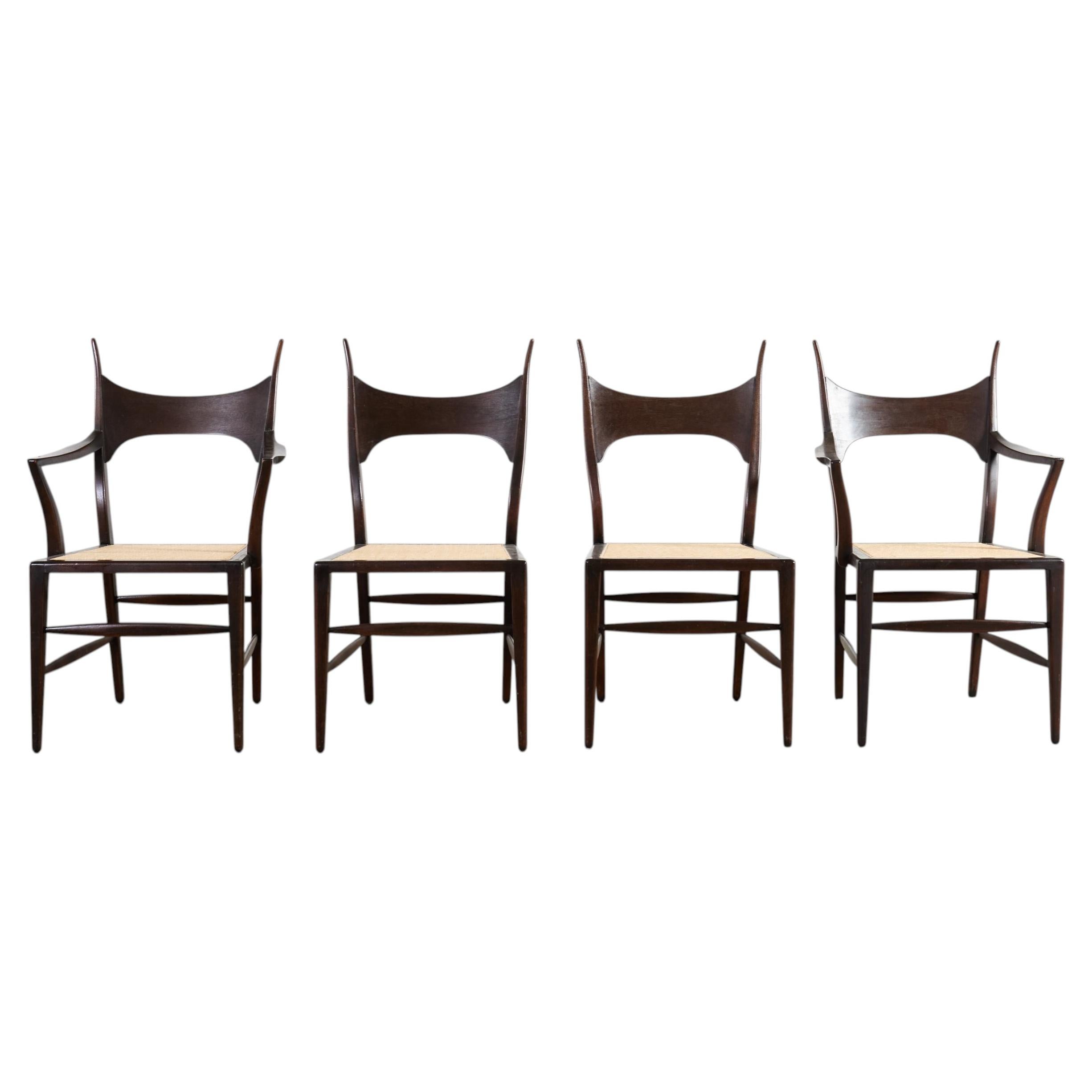 Set of Four Antler Dining Chairs by Edward Wormley for Dunbar For Sale