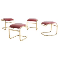 Set of Four Anton Lorenz Cantilever Stools by Thonet