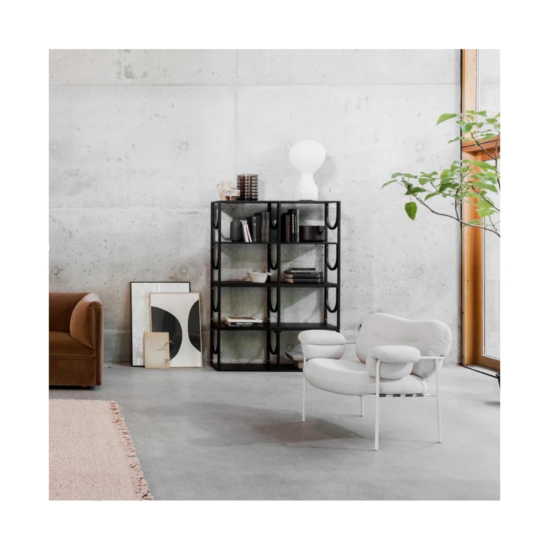 Set of four Arch modular solid oak bentwood shelving units, by Note Studio 7