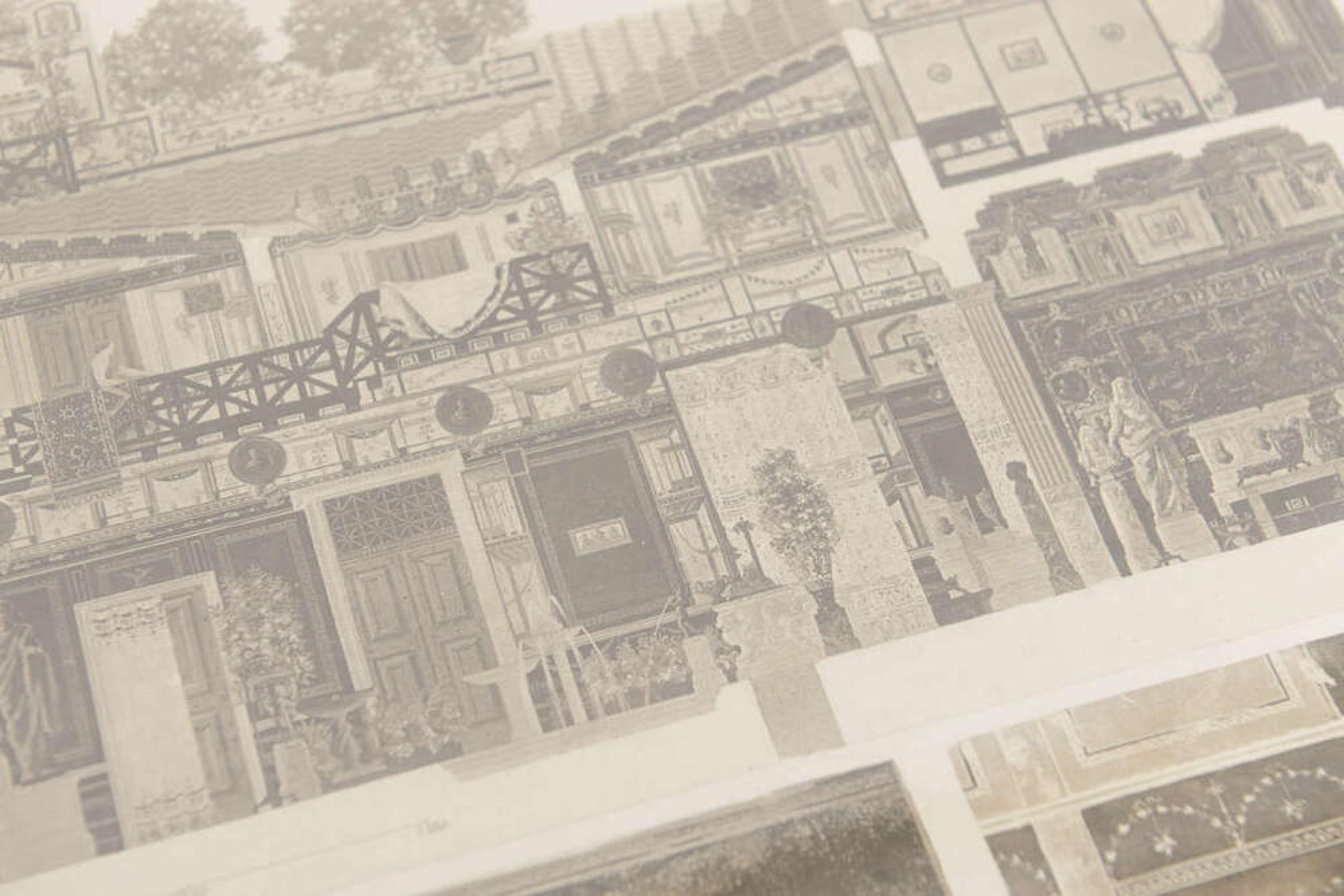 Set von vier architektonischen Gravuren in der Art von Piranesi (Farbe) im Angebot