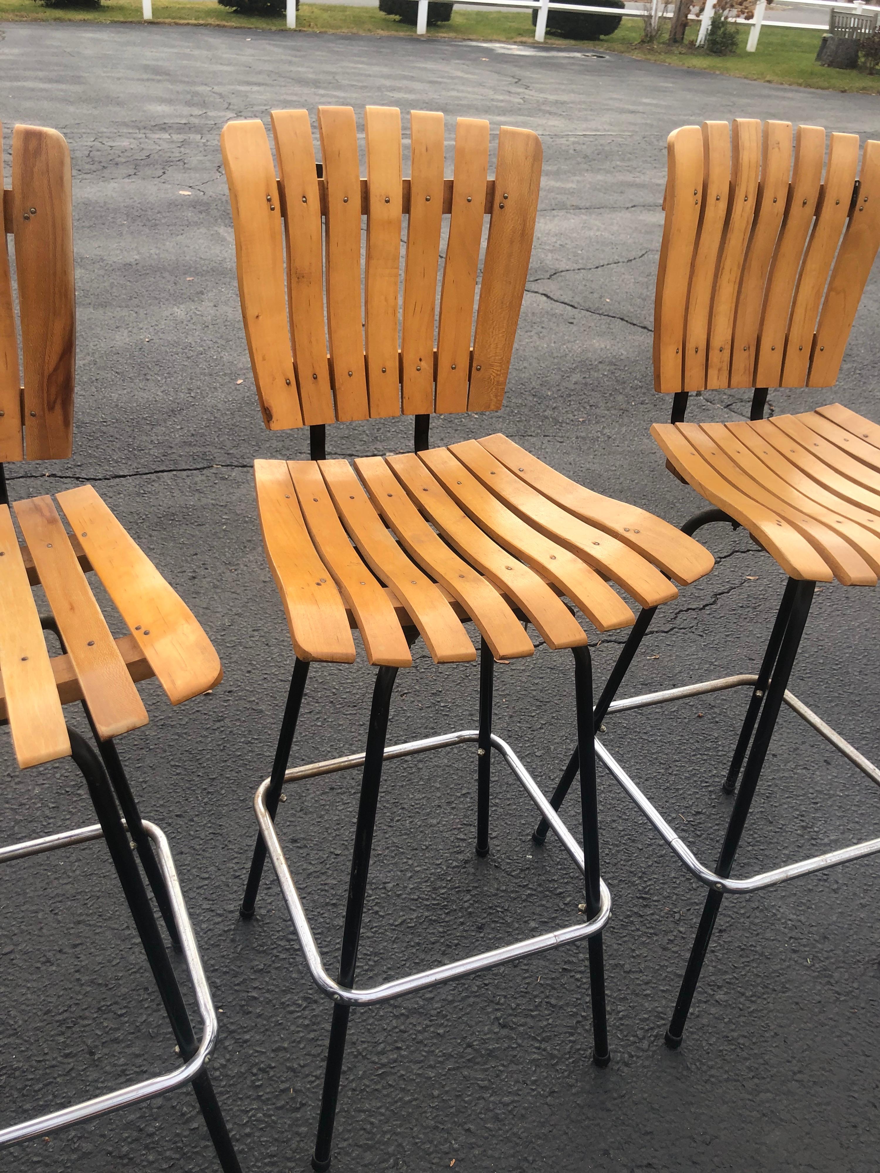 Set of Four Arthur Umanoff Swivel Bar Stools 1