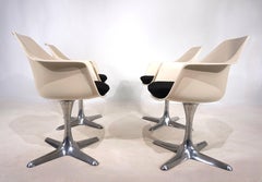 Set of Four Tulip Arkana Dining Chairs by Maurice Burke, Aluminum Legs, 1970s