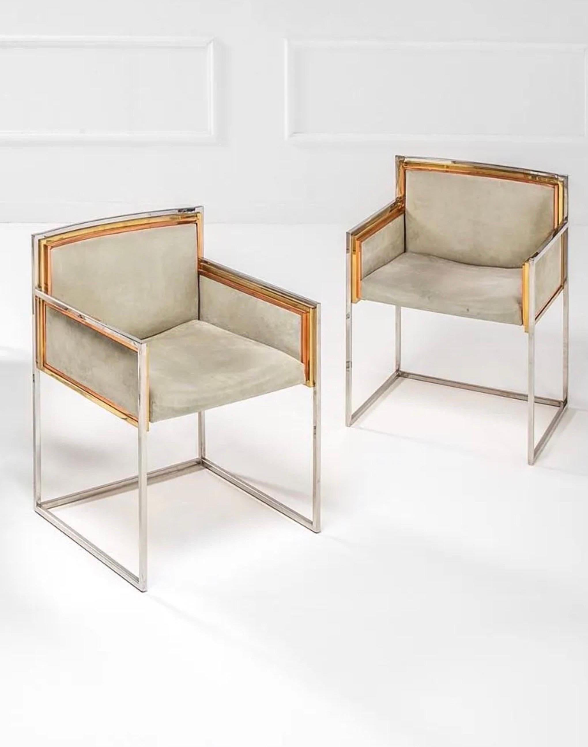 Mid-Century Modern Set of Four Armchair by Alain Delon for Maison Jansen For Sale