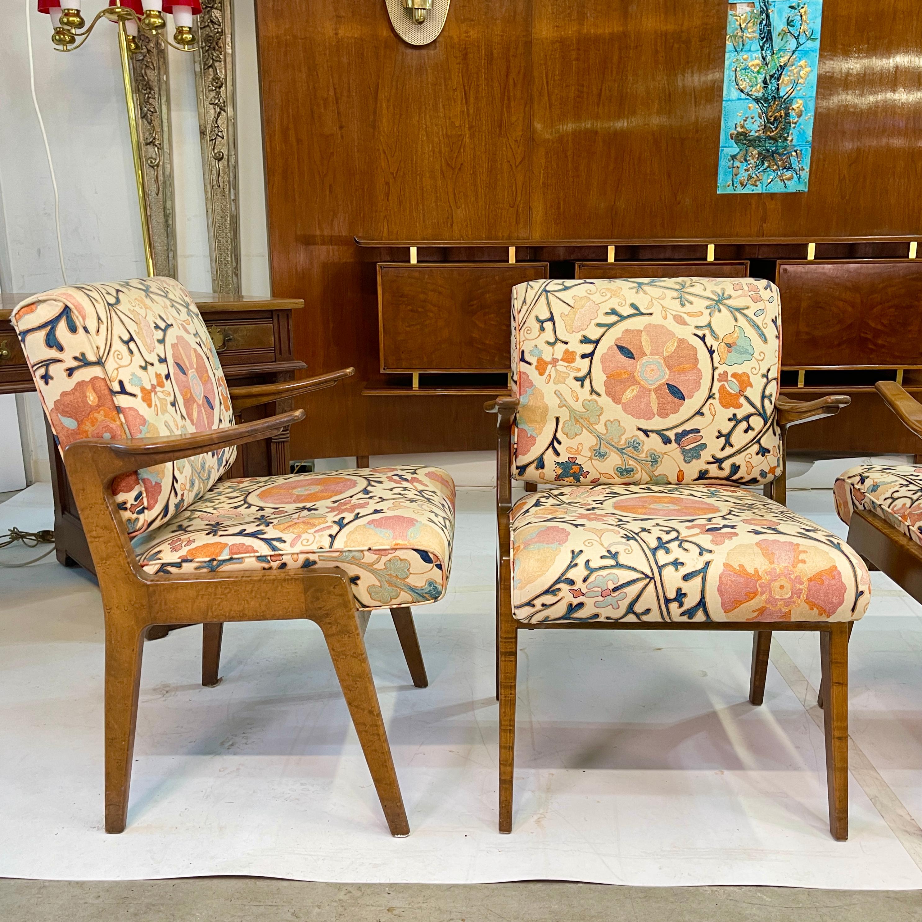 Mid-20th Century Set of Four Armchairs by Adolfo Genovese of F & G Handmade Furniture