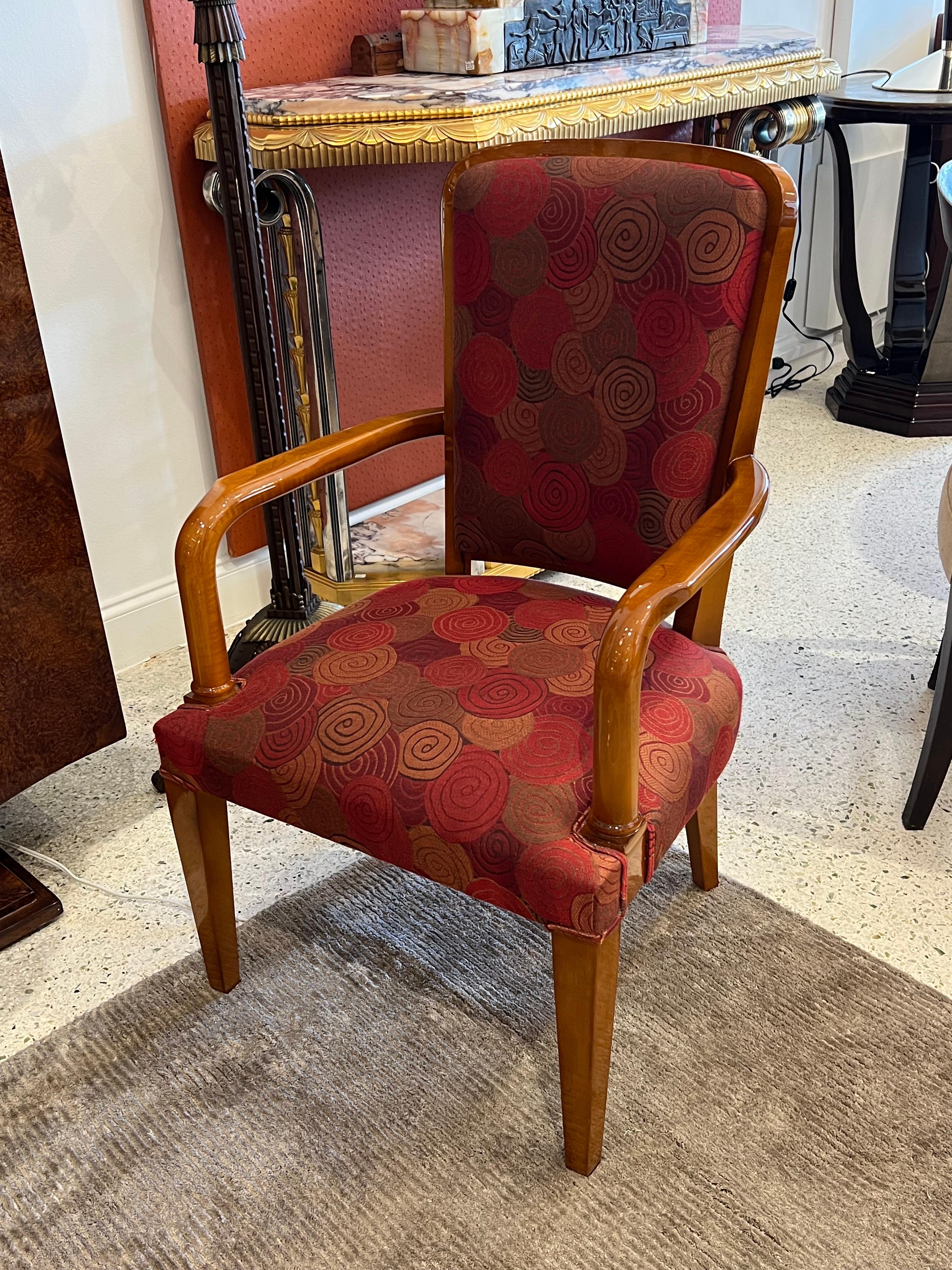 French Mid-Century Set of four Armchairs by André Arbus. For Sale