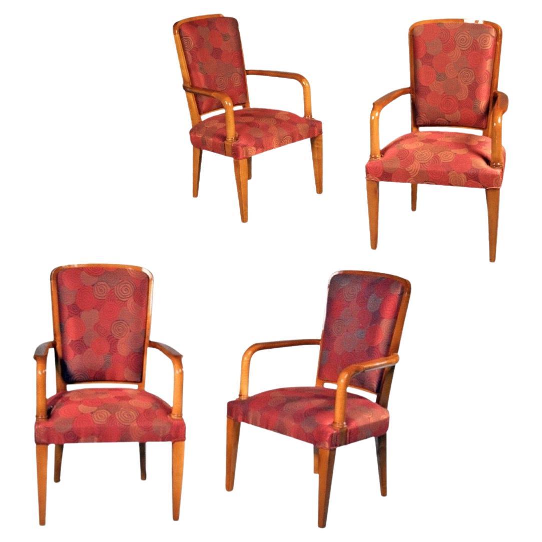 Mid-Century Set of four Armchairs by André Arbus.