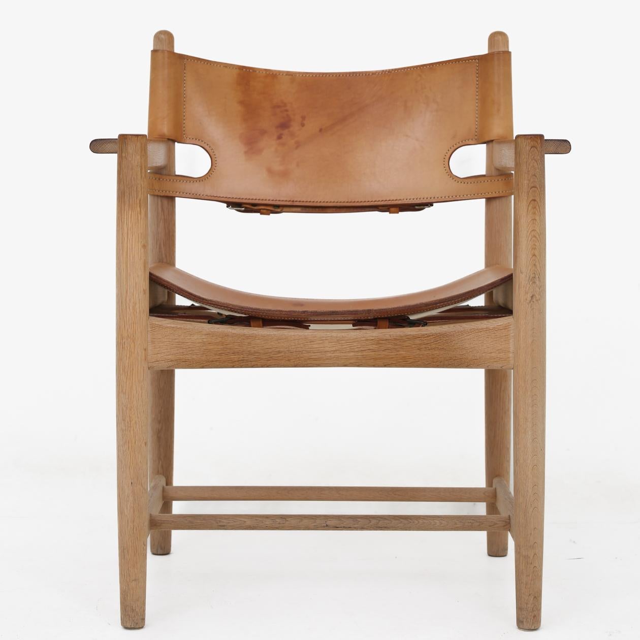 Leather Set of Four Armchairs by Børge Mogensen For Sale