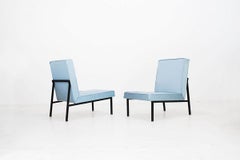 Ensemble de quatre chaises longues italiennes par Campo & Graffi des années 1960, tapissées de fer blanc