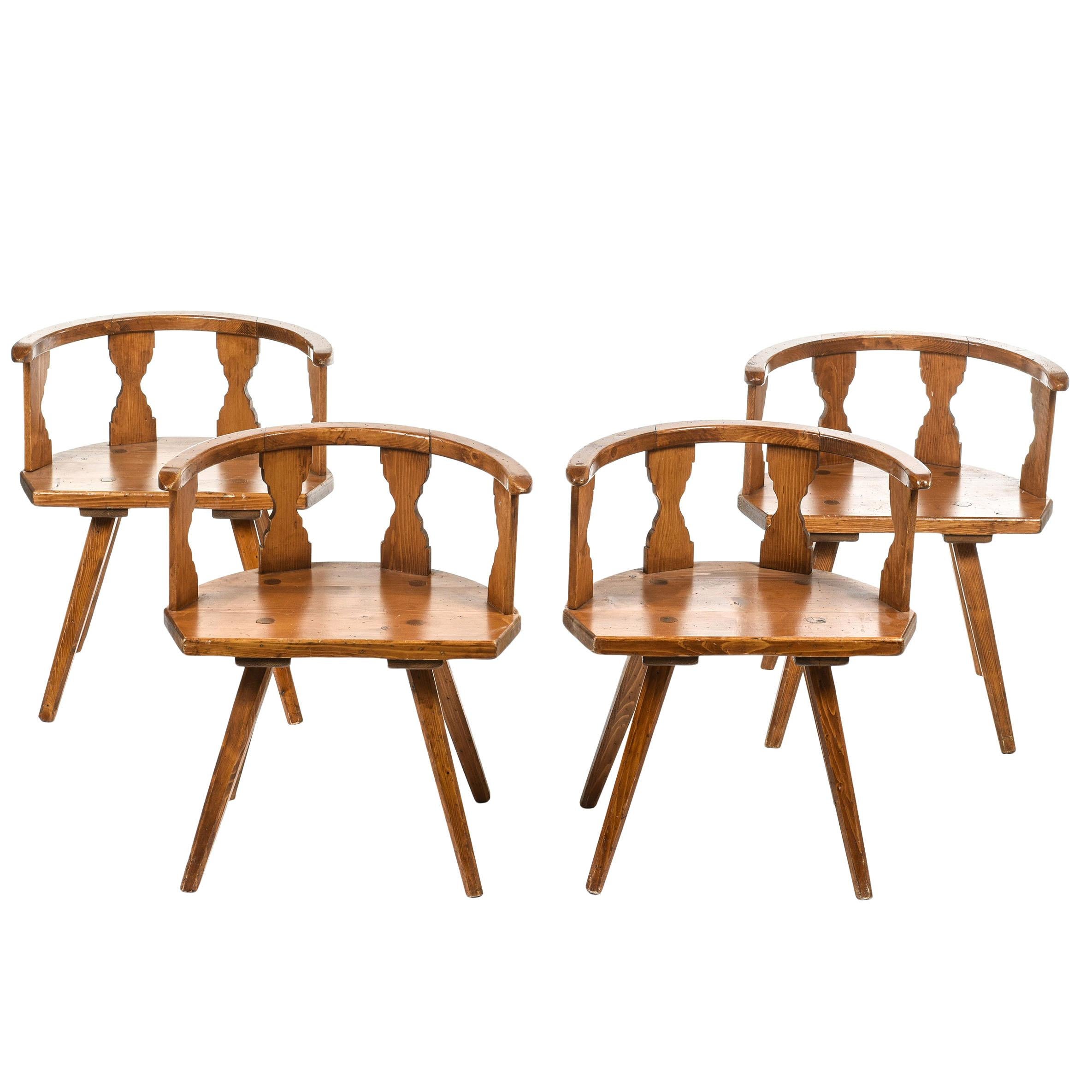 Set of Four Armchairs, Courchevel Palace, French Alps For Sale
