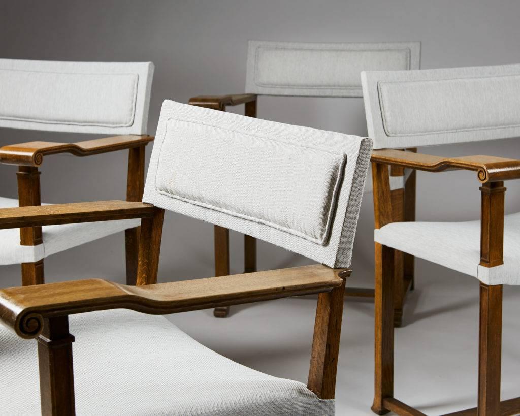 Scandinavian Modern Set of Four Armchairs Designed by Carl Bergsten, Sweden, 1920s