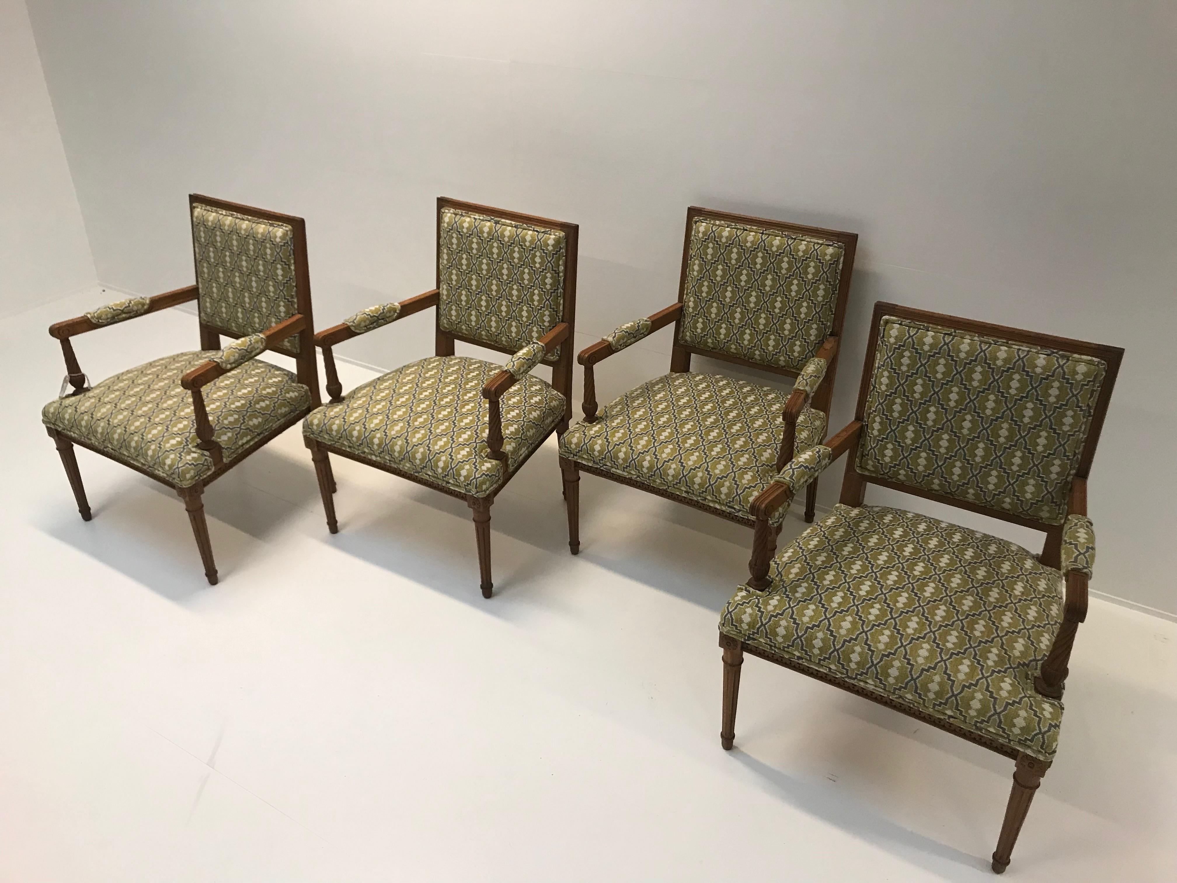French Set of Four Armchairs