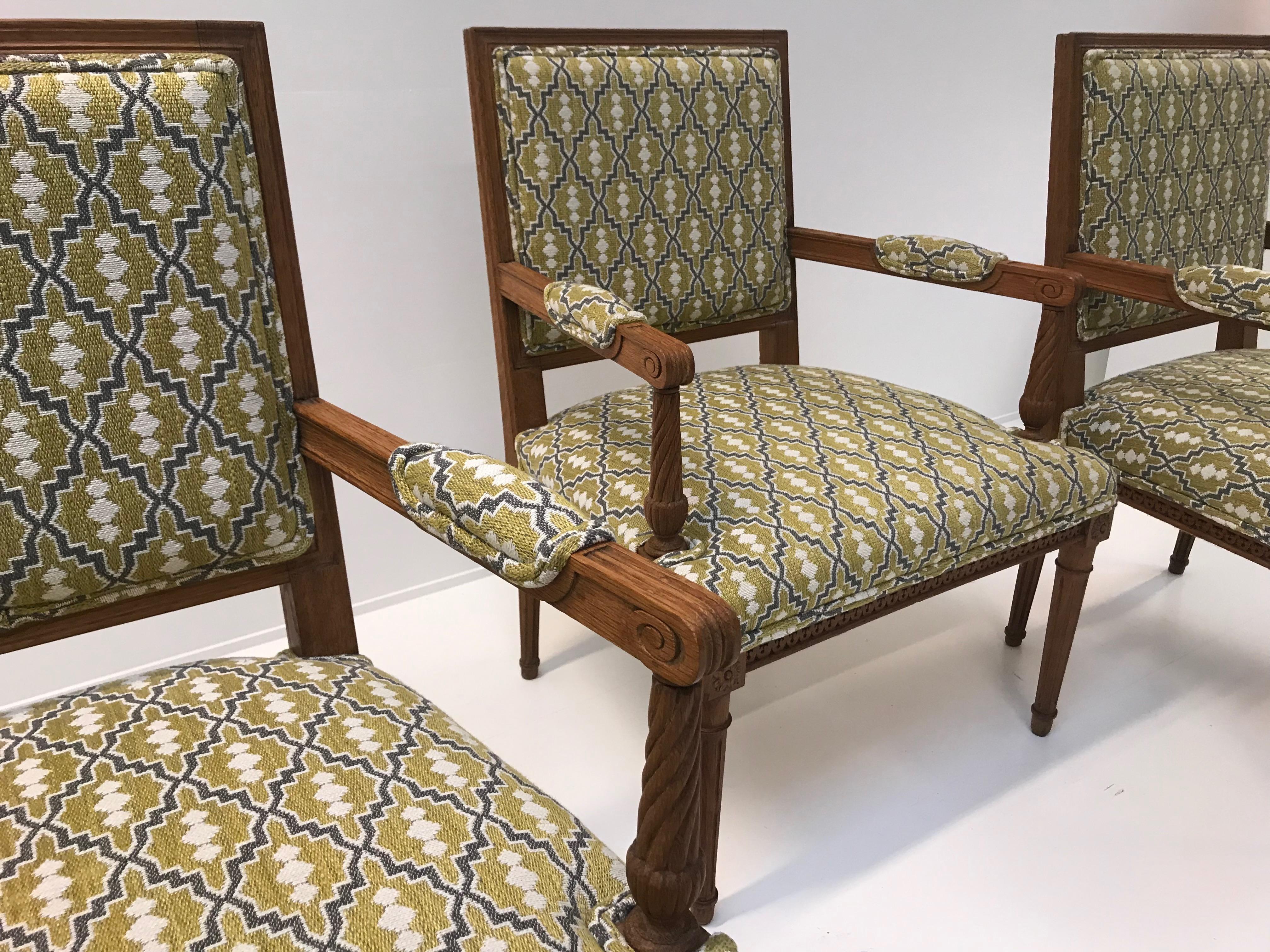 Bleached Set of Four Armchairs