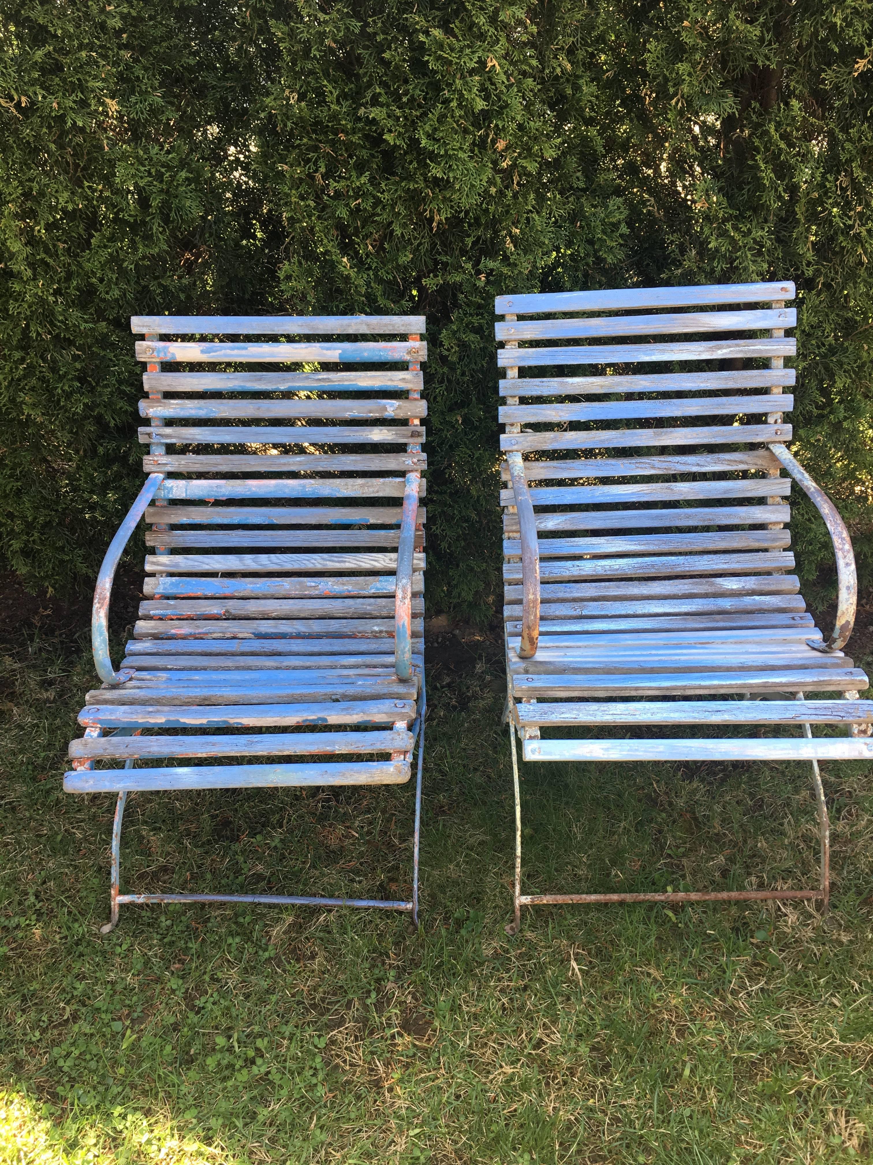 Wrought Iron Set of Four Armchairs from the Promenade des Anglais, Nice