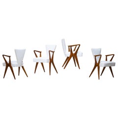 Set of Four Armchairs, Italy, 1950s