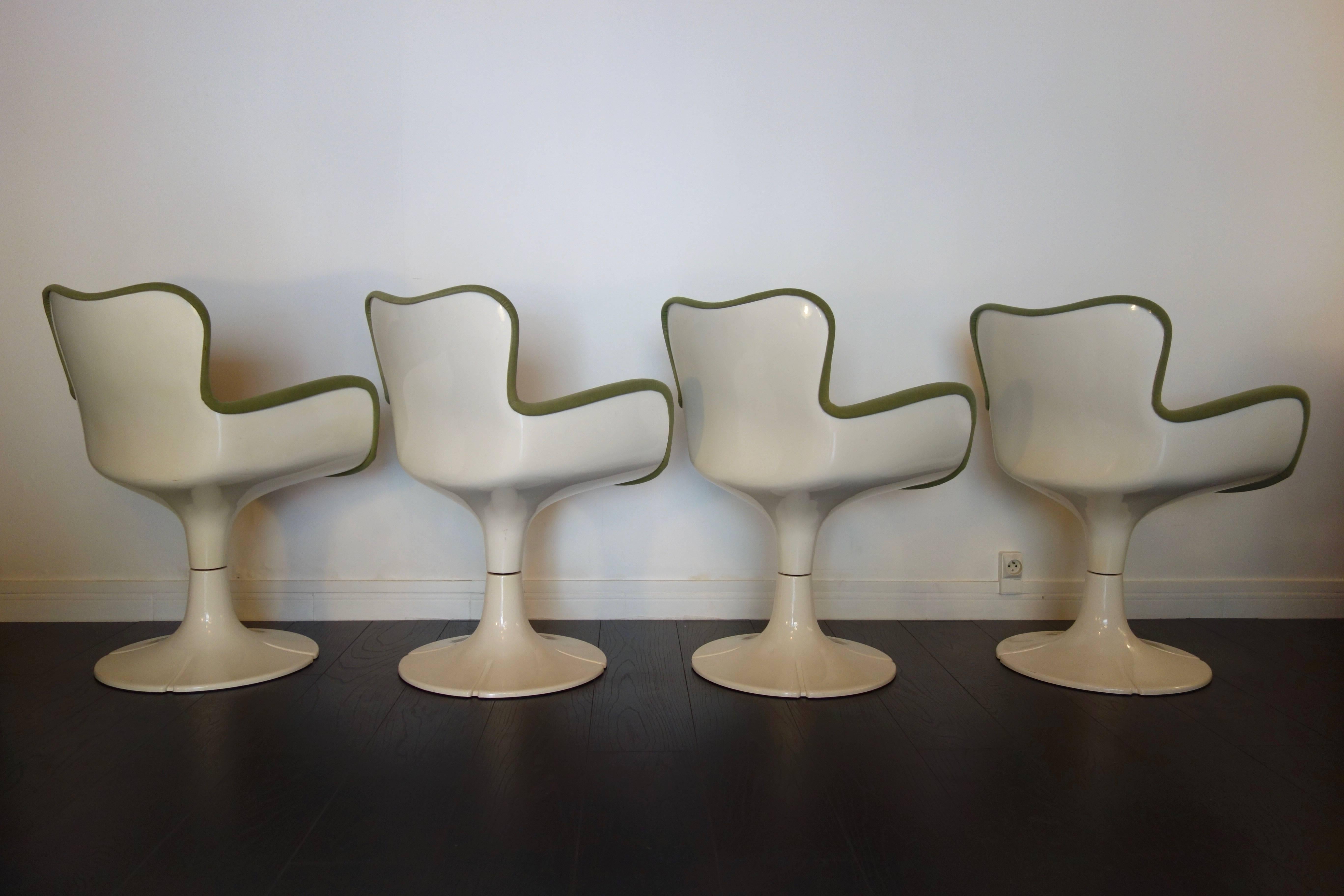 Lacquered Set of Four Armchairs 