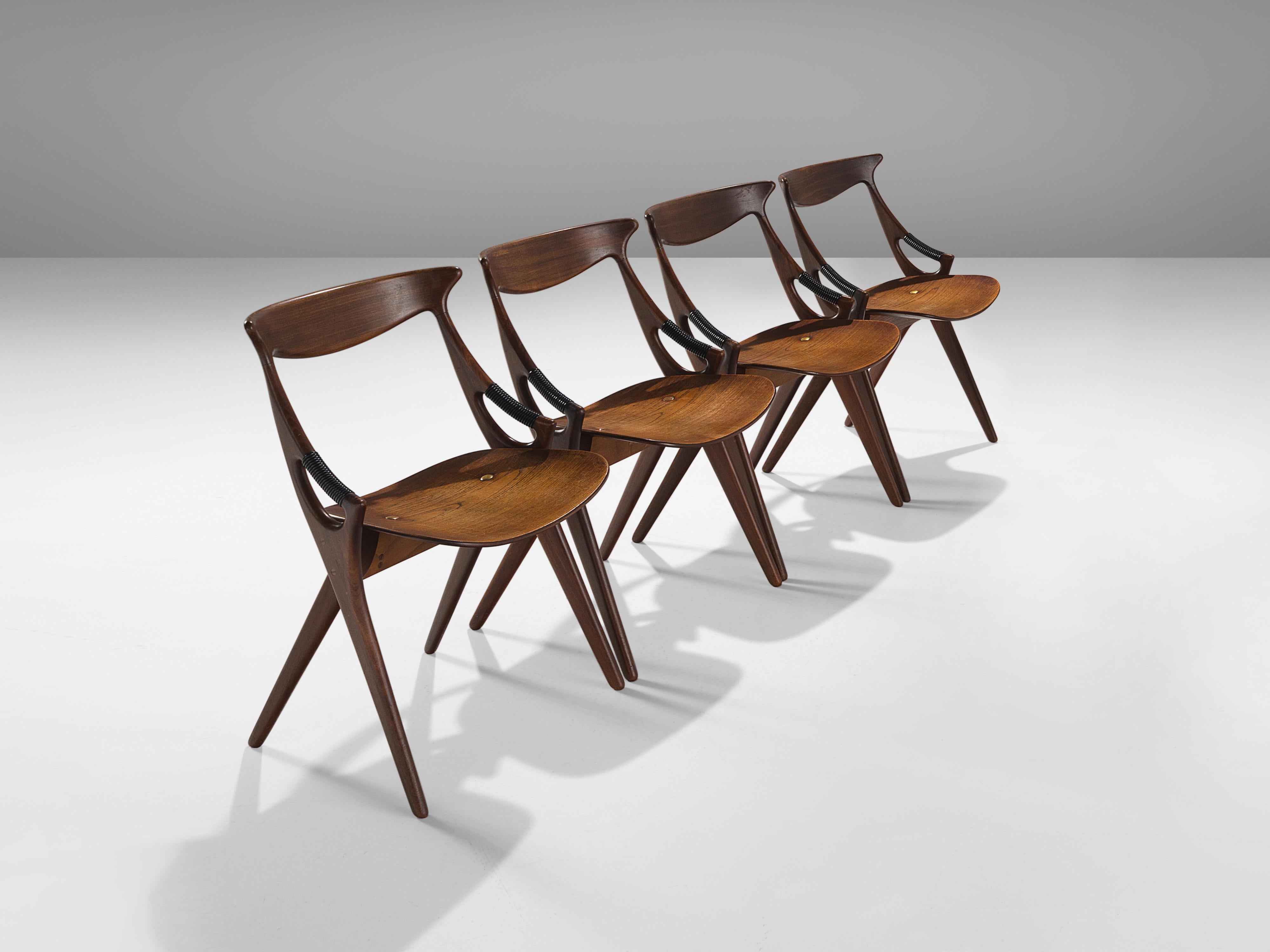 Arne Hovmand-Olsen for Mogens Kold Set of Four Dining Chairs in Mahogany In Good Condition In Waalwijk, NL
