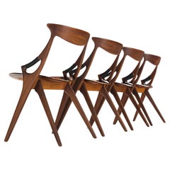 Set of Four Arne Hovmand-Olsen Dining Chair for Mogens Kold in Mahogany