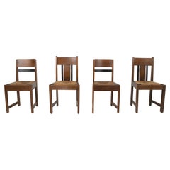 Set of Four Art Deco, Amsterdam School, Dining Chairs, the Netherlands, 1930s